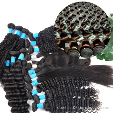 12A 10A Cuticle Aligned Virgin Hair, Double Weft human Hair Extension Vendors, Raw Unprocessed Mink Brazilian Hair Bundles